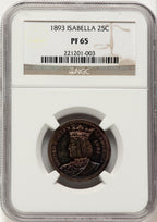 1893 25C Isabella Quarter Commemorative Silver NGC PF65