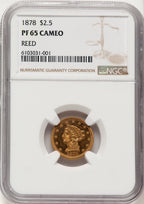 1878 $2.50 CA Proof Liberty Quarter Eagle NGC PR65