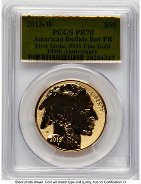 2013-W Reverse Proof Gold Buffalo 1 oz FS Gold Foil PCGS PR70