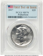 2017 Palladium Eagle 1 oz FDI Flag PCGS MS70