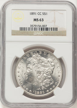 1891-CC Morgan Dollar NGC MS63