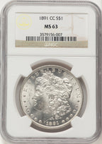 1891-CC Morgan Dollar NGC MS63