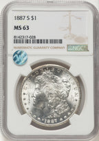 1887-S Morgan Dollar NGC MS63