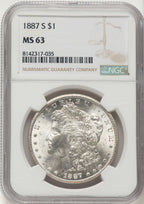 1887-S Morgan Dollar NGC MS63
