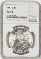 1887-S Morgan Dollar NGC MS63