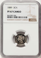 1889 3CN CA Proof Three Cent Nickel NGC PR67