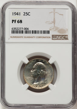 1941 25C Proof Washington Quarter NGC PR68