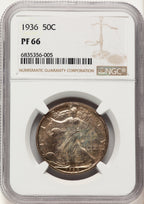 1936 50C Proof Walking Liberty Half Dollar NGC PR66