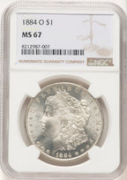 1884-O Morgan Dollar NGC MS67