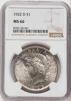 1922-D Peace Dollar NGC MS66