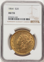 1864 $20 Liberty Double Eagle NGC AU55
