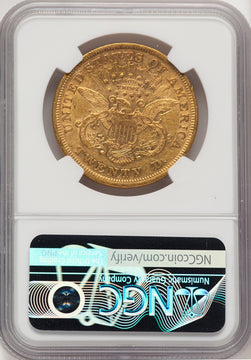 1868 $20 Liberty Double Eagle NGC AU53