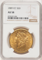 1889-CC $20 Liberty Double Eagle NGC AU58