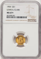 1904 G$1 Lewis and Clark Commemorative Gold NGC MS67+