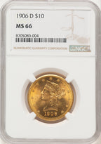 1906-D $10 Liberty Eagle NGC MS66