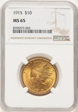 1915 $10 Indian Eagle NGC MS65