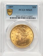 1897 $20 Liberty Double Eagle PCGS MS65