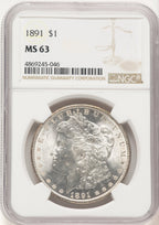 1891 Morgan Dollar NGC MS63