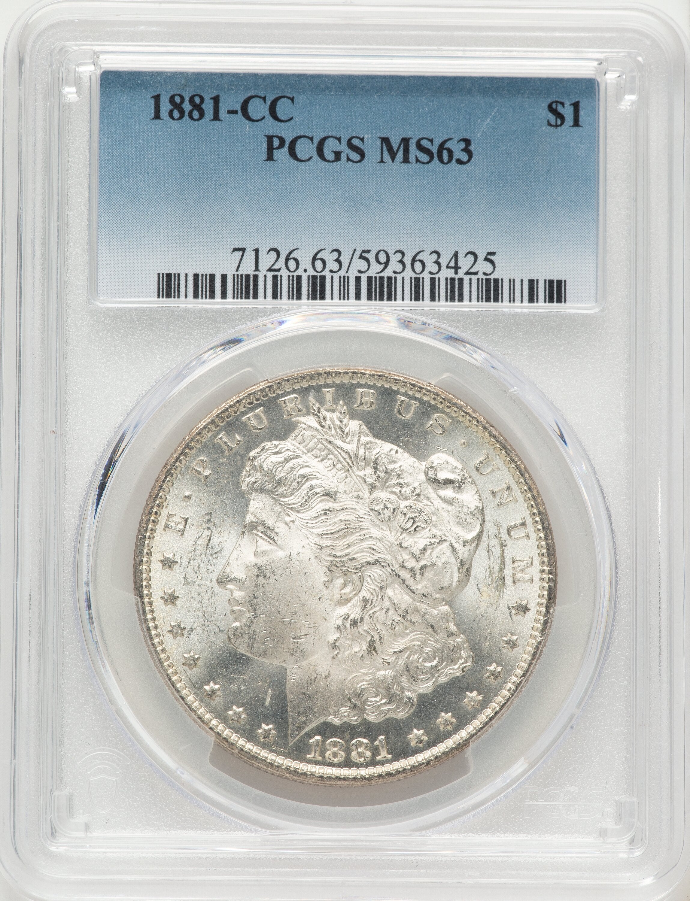1881-CC Morgan Dollar PCGS MS63