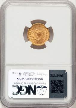 1861 $2.50 New Reverse Type 2 CAC Liberty Quarter Eagle NGC MS64