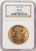 1878-S $20 Liberty Double Eagle NGC MS64