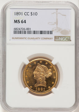 1891-CC $10 Liberty Eagle NGC MS64