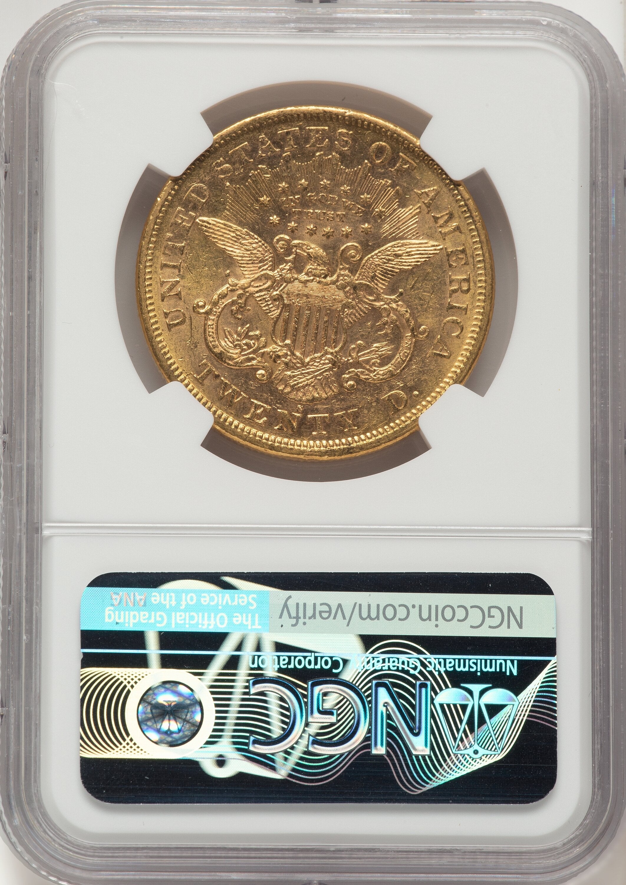 1870-S $20 Liberty Double Eagle NGC AU58