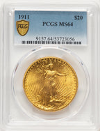 1911 $20 Saint-Gaudens Double Eagle PCGS MS64