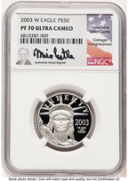 2003-W Proof Platinum Eagle 1/2 oz Mike Castle NGC PF70