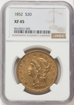 1852 $20 Liberty Double Eagle NGC XF45