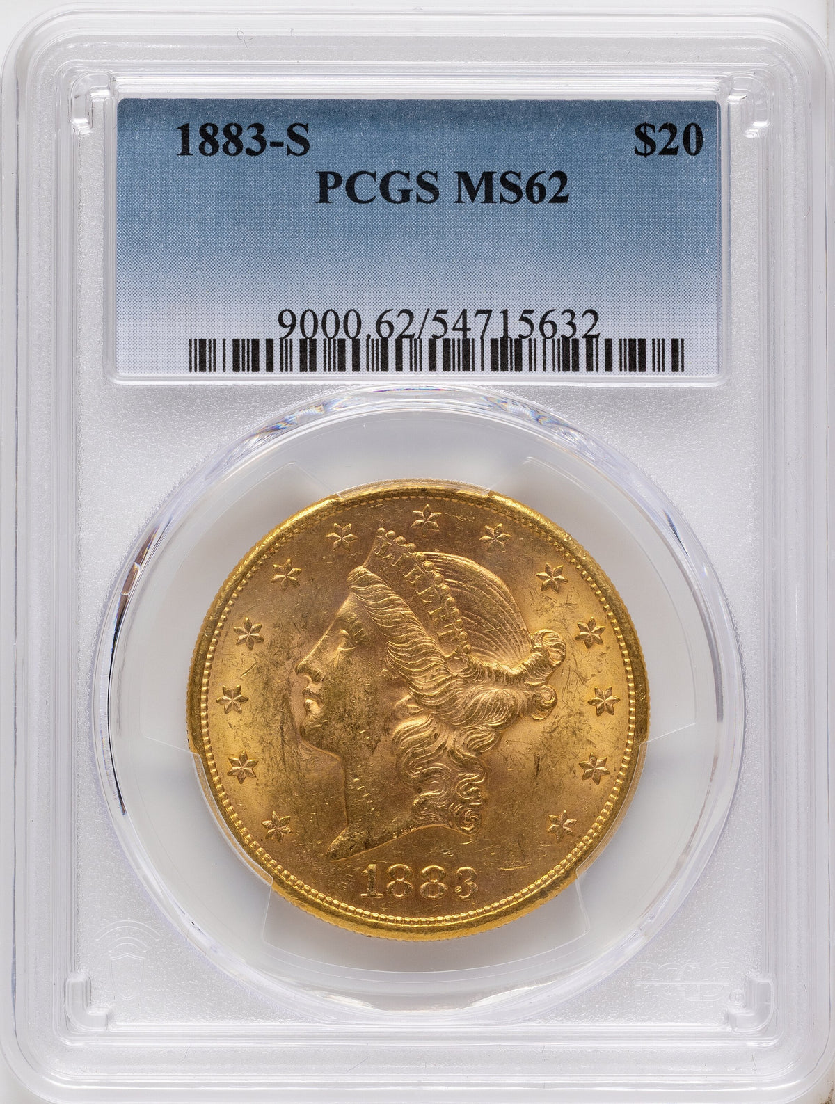 1883-S $20 Liberty Double Eagle PCGS MS62