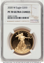 2020-W Proof Gold Eagle 1 oz Brown Label NGC PF70