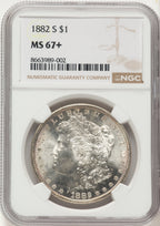 1882-S Morgan Dollar NGC MS67+