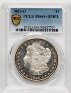 1885-O DM Morgan Dollar PCGS MS64+