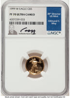 1999-W Proof Gold Eagle 1/10 oz NGC PF70 Ed Moy