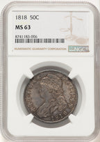1818 50C O-108 Bust Half Dollar NGC MS63