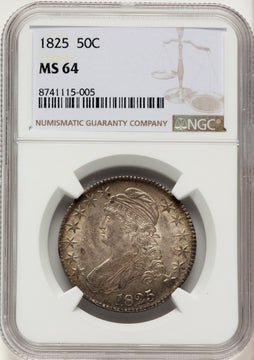 1825 50C O-116 Bust Half Dollar NGC MS64