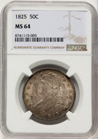 1825 50C O-116 Bust Half Dollar NGC MS64