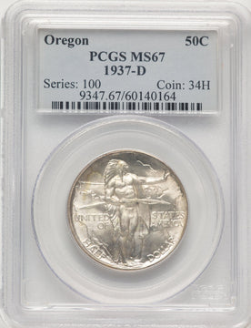 1937-D 50C Oregon Commemorative Silver PCGS MS67