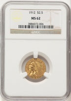 1912 $2.50 Indian Quarter Eagle NGC MS62 (785074002)
