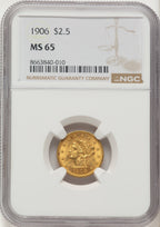 1906 $2.50 Liberty Quarter Eagle NGC MS65