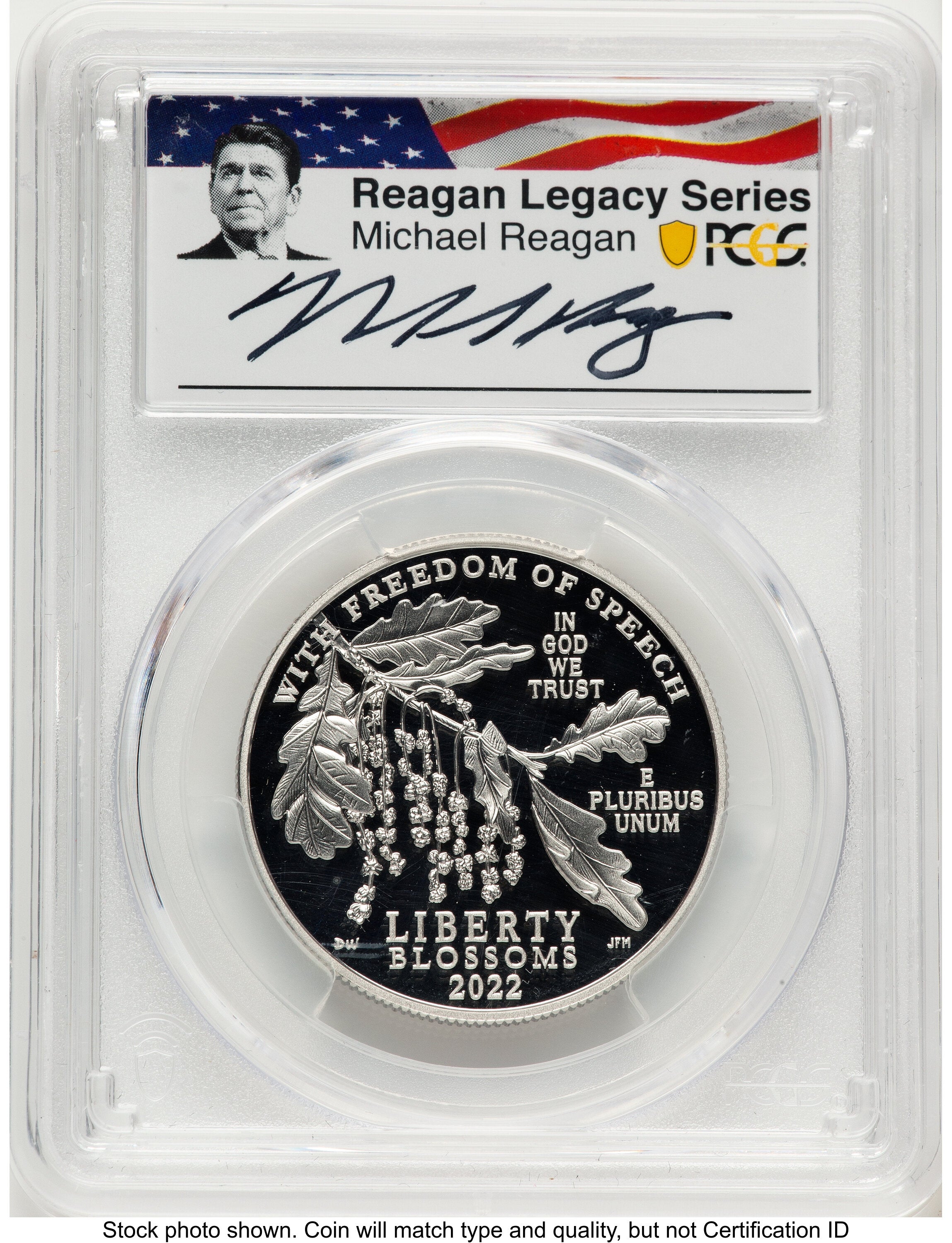 2022-W Proof Platinum Eagle 1 oz AR Reagan Legacy Series Michael Reagan Picture PCGS PR70