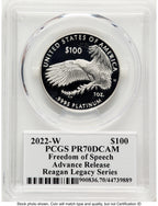 2022-W Proof Platinum Eagle 1 oz AR Reagan Legacy Series Michael Reagan Picture PCGS PR70