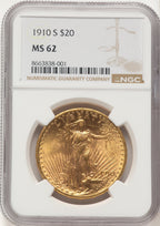 1910-S $20 Saint-Gaudens Double Eagle NGC MS62