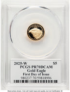 2025-W Proof Gold Eagle 1/10 oz FDI David Hall PCGS PR70