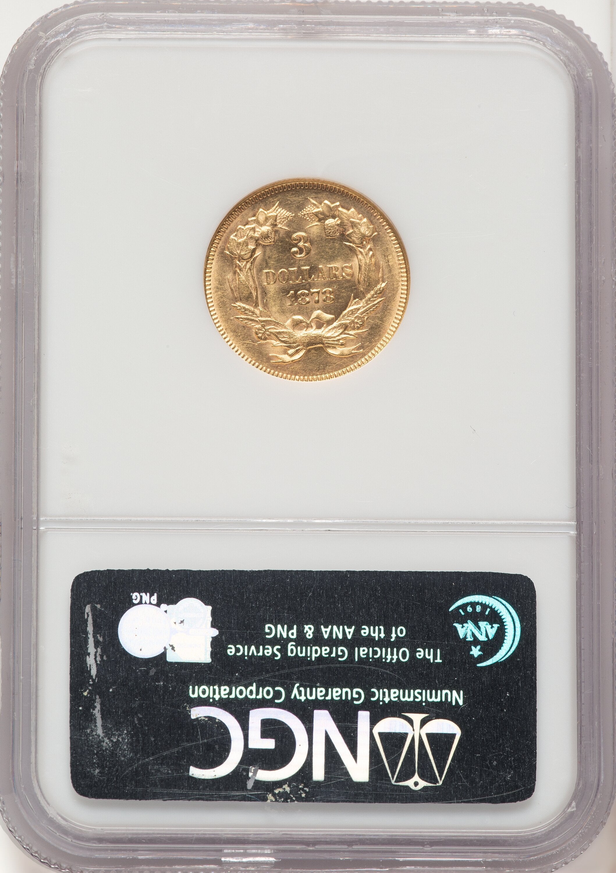 1878 $3 Three Dollar Gold Pieces NGC MS62