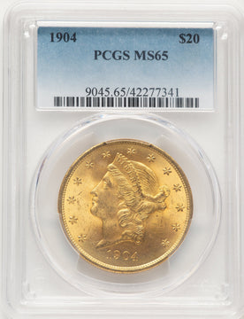 1904 $20 Liberty Liberty Double Eagle PCGS MS65