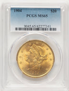 1904 $20 Liberty Liberty Double Eagle PCGS MS65