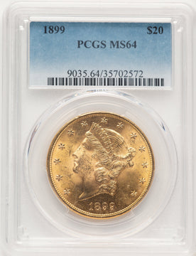 1899 $20 Liberty Double Eagle PCGS MS64