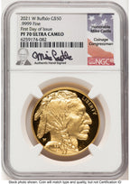 2021-W Proof Gold Buffalo 1 oz FDI Mike Castle NGC PF70 (785337011)
